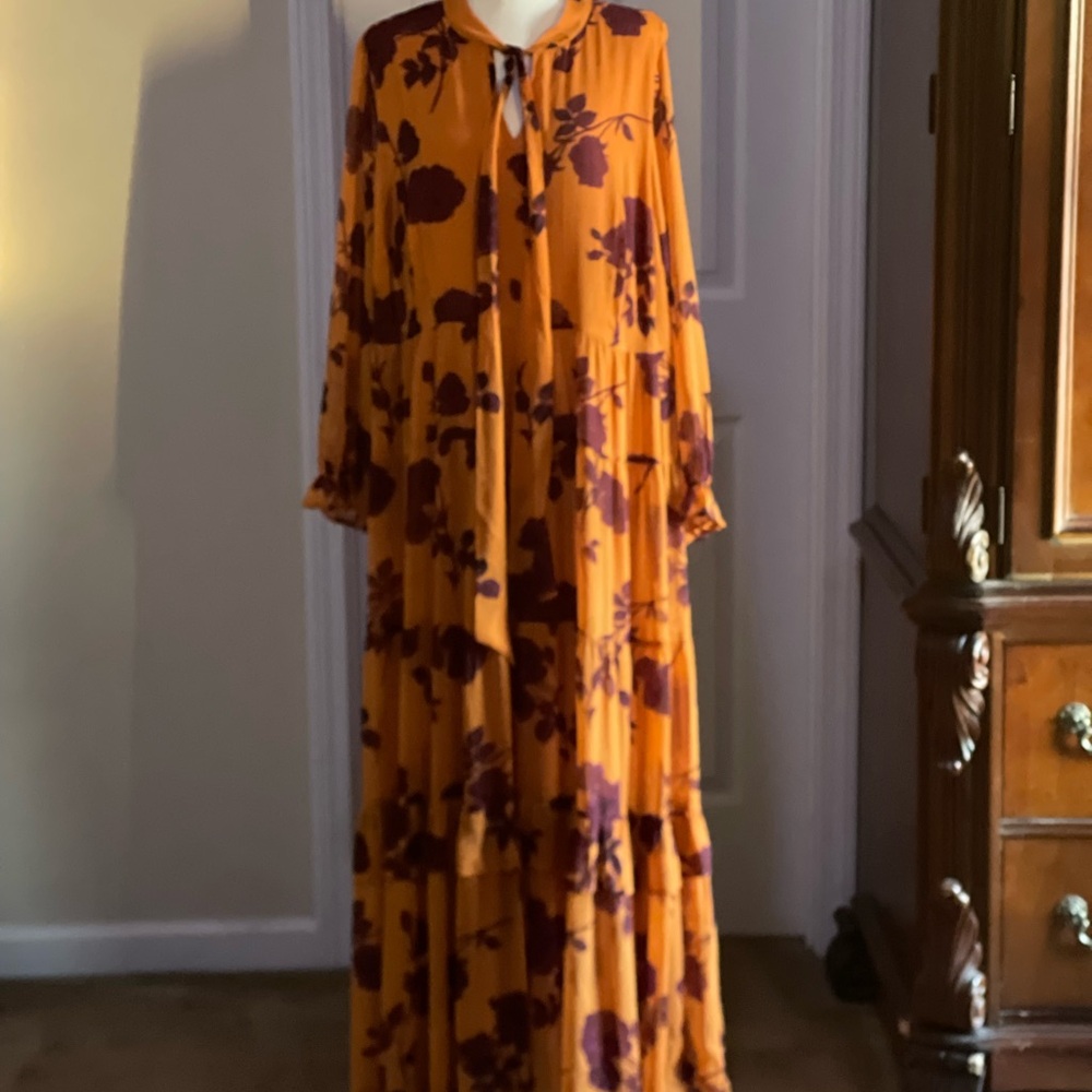 Daniel Rainn Vibrant Orange and Purple Dress